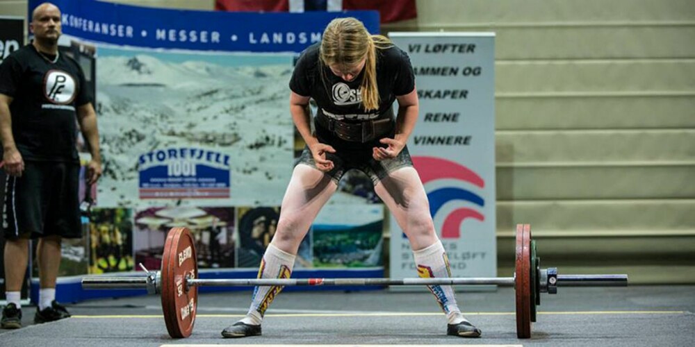 REKORDER: Kristin Thorvaldsens beste løft i konkurransesammenheng er 157,5 kilo i knebøy, 87,5 kilo i benkpress og 152,5 kilo i markløft.
