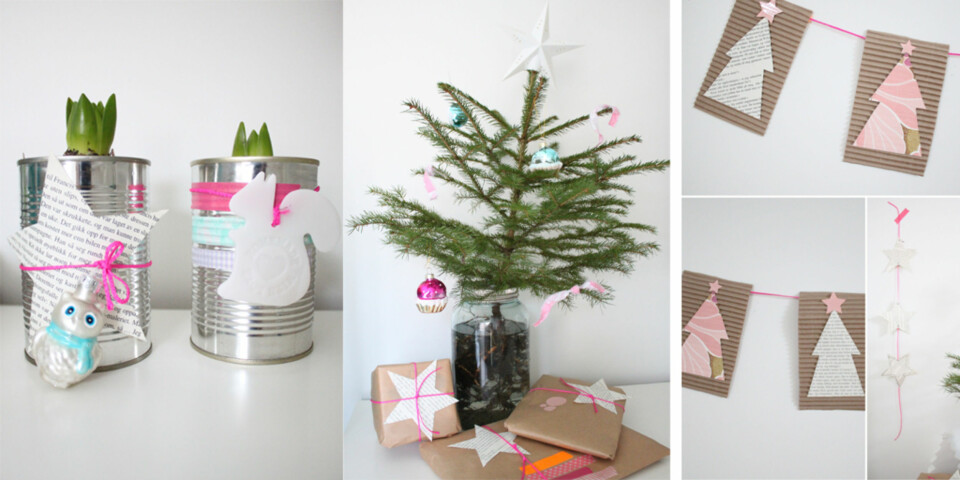 GLADE FARGER: Hjemme hos Ida Sussanne har adventstiden et snev av både rosa og turkis.