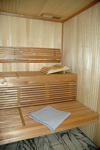BADSTUBENKER: Benker til badstuen kan snekres selv, eller kjøpes ferdige f.eks. fra Tylø, som her med ryggstø og innebygget belysning.