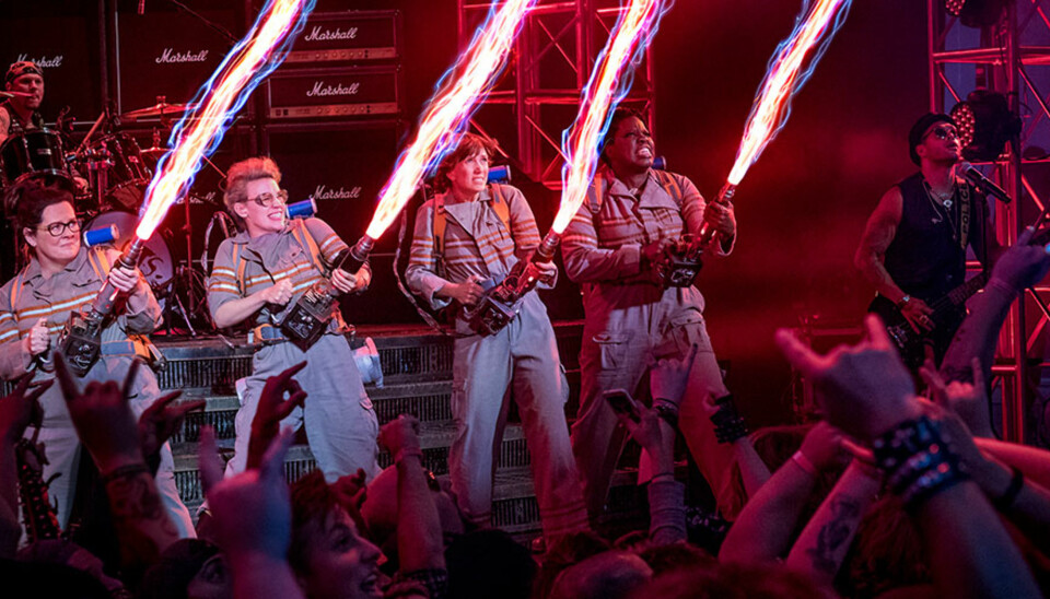 FIRERBANDE: Kristen Wiig, Leslie Jones, Kate McKinnon og Melissa McCarthy spiller i den nye Ghostbuster-filmen.