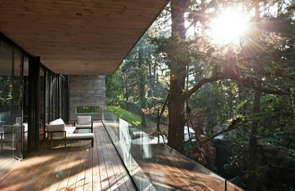 I ETT MED SKOGEN: på terrassen føles det som å være midt i skogen.
