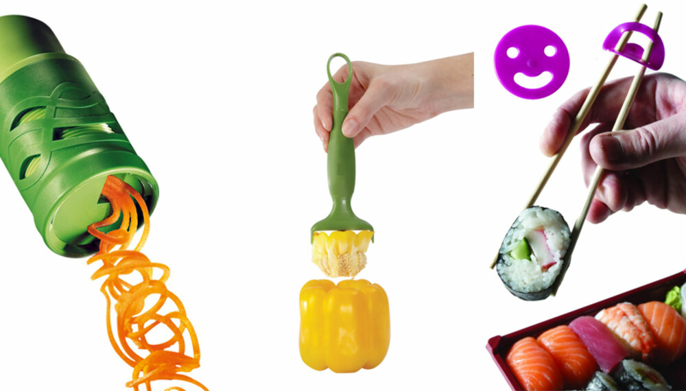 TRENGER VI DISSE: Skal det være en grønnsakssnurrer, paprikarenser eller en spisepinnehjelper?