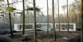 ET VAKKERT SMYKKE: Her ser du hvordan den hollandske Villa 1 strekker de lange fløyene, eller fingrene sine utover i skogen. Den mange ganger prisbelønte boligen er tegnet av arkitekt Nanne de Ru og hans Powerhouse Company.