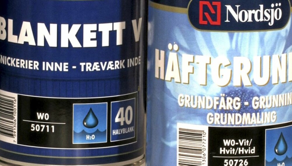 VANNLØSELIG MALING: Nordsjö, Blankett V40. VANNLØSELIG MALING: Nordsjö, Blankett V40.
