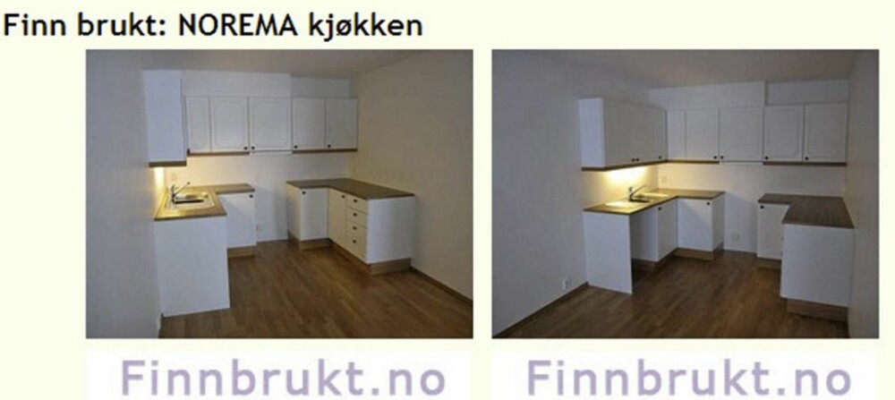 BILLIG KJØKKEN: Dette Norema-kjøkkenet er til salgs på Finnbrukt.no for 5000 kroner. Det er nesten ubrukt og er demontert for kjøper. BILLIG KJØKKEN: Dette Norema-kjøkkenet er til salgs på Finnbrukt.no for 5000 kroner. Det er nesten ubrukt og er demontert for kjøper.