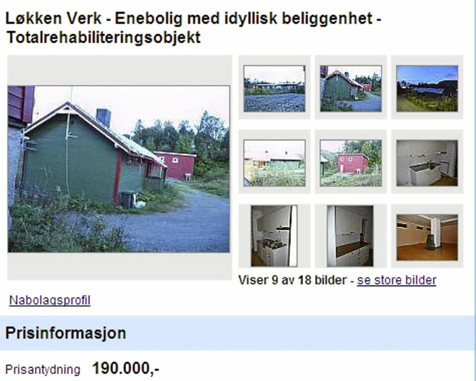 Enebolig til 140.000 kroner