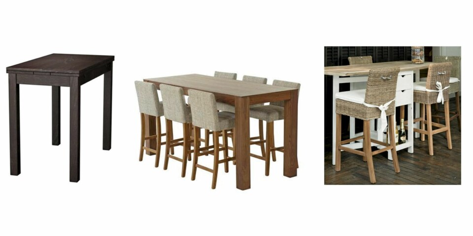 HØYT OG TRENDY: Fra venstre Ikea kr 895, Living kr 3995 Riviera Maison kr 10459