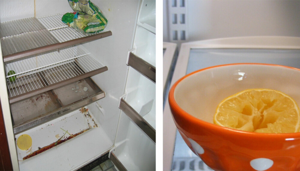 TA EN SITRON: Ved vond lukt i kjøleskapet kan en sitron hjelpe.