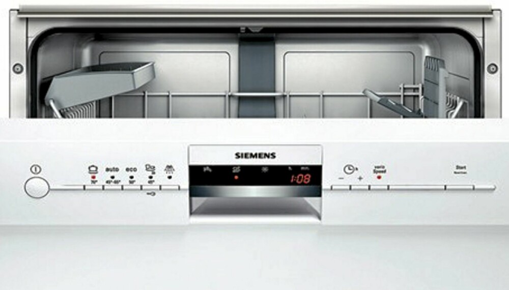 MEST MILJØVENNLIG: Av de 11 oppvaskmaskinene Forbrukerportalen testet, er det Siemens sin maskin som kommer best ut av det.
