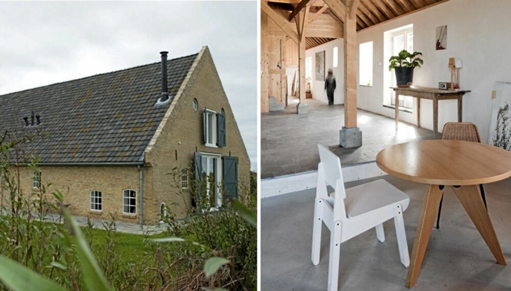 HELT NY: Den gamle gården i Nederland har nå blitt en rustikk og moderne bolig og studio for designteamet Ina & Matt