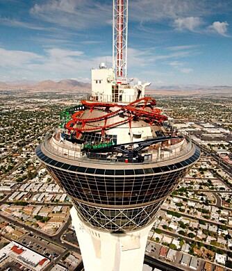 Stratosphere Towers i Las Vegas kan smykke seg med tittelen verdens høyestliggende fornøyelsespark.