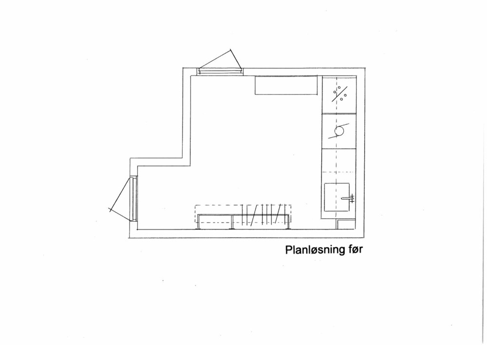 GAMMEL PLANLØSNING: Før utvidelsen var vaskerommet på 8,5 kvadratmeter.