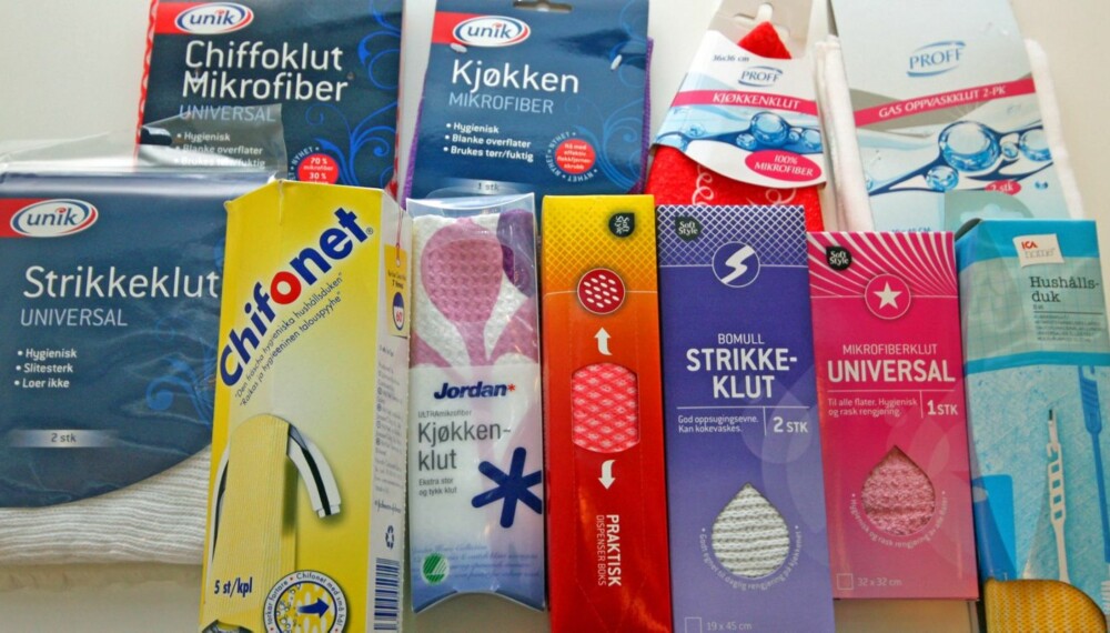 KJØKKENKLUTERS OPPSUGINGSEVNE: Vinneren ble Kjøkken Mikrofiber. KJØKKENKLUTERS OPPSUGINGSEVNE: Vinneren ble Kjøkken Mikrofiber.
