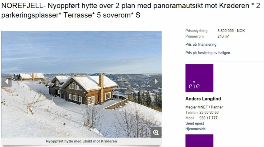 I MEDVIND: Krødsherad (med Norefjell) er nå landets dyreste hyttekommune på fjellet. Her er gjennomsnittsprisen 2,8 millioner kroner.