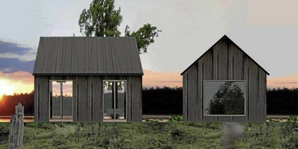 NY SERIE: Rindalshytter introdusert nylig en ny serie hytter, Småhus, som er på 25 kvadratmeter. Modellen er tegnet av designer Ole Petter Wullum og skal enkelt tilpasses naturen.