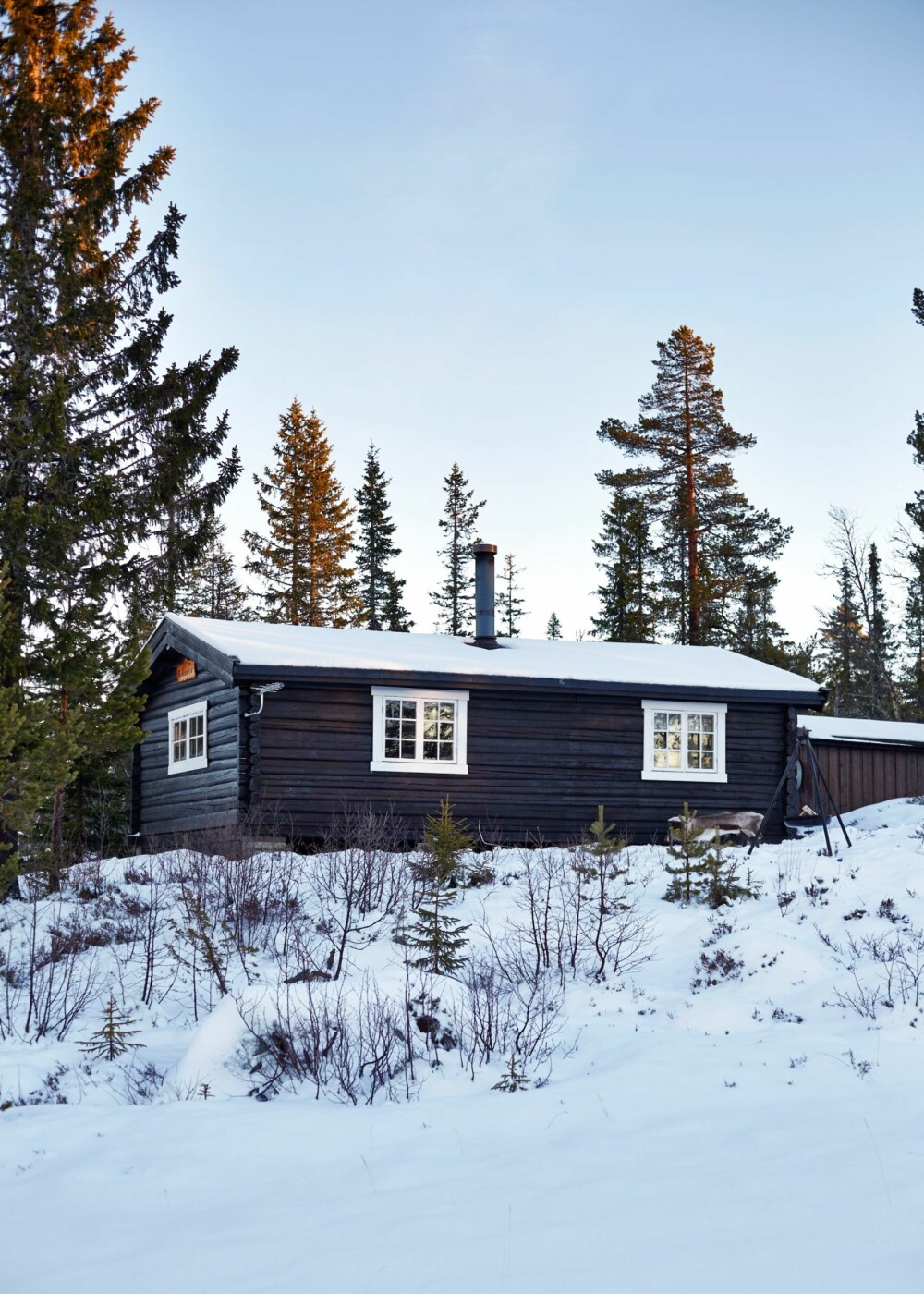 Stille og rolig: Hytta ligger vakkert til helt for seg selv på Vegglifjell.