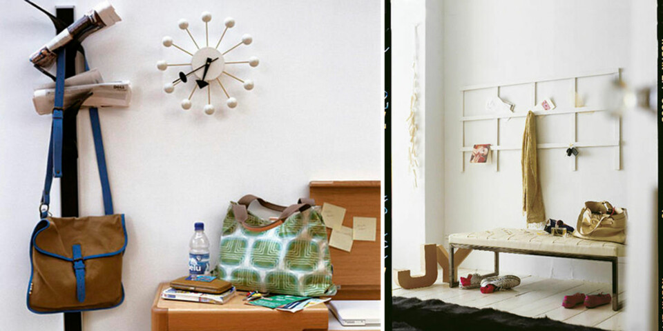 SYNLIGE SONER: Kommer det gjester, er det gangen de ser først. Hold orden her med smarte og dekorative oppbevaringsløsninger.