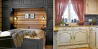 TRADISJONSRIKE FARGER: Soverommet og kjøkkenet er som resten av interiøret i hytta malt i duse farger.