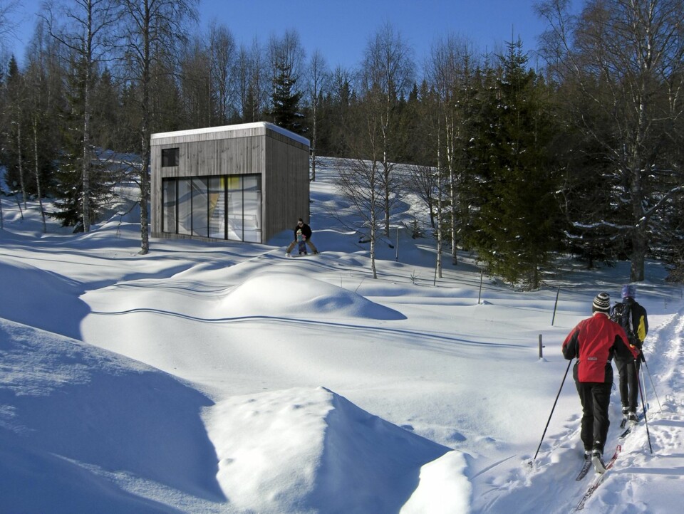 VISJONÆR BYGNING: Blåtannhyttene fra NSW Arkitekter og Vikinghytter har en sterk og klar karakter og åpner seg mot naturen.