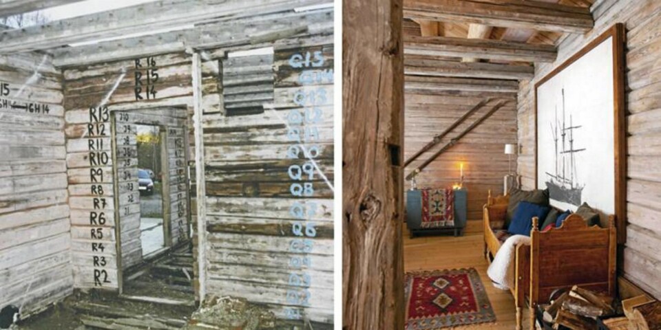 LAFTEKODE: Før huset ble revet fikk stokkene tall og det ble ble satt opp et systemkart. Det ble gjort nettopp med tanke på at det skulle være mulig å sette opp bygningen