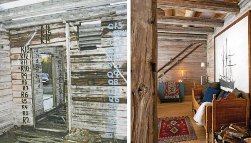 LAFTEKODE: Før huset ble revet fikk stokkene tall og det ble ble satt opp et systemkart. Det ble gjort nettopp med tanke på at det skulle være mulig å sette opp bygningen