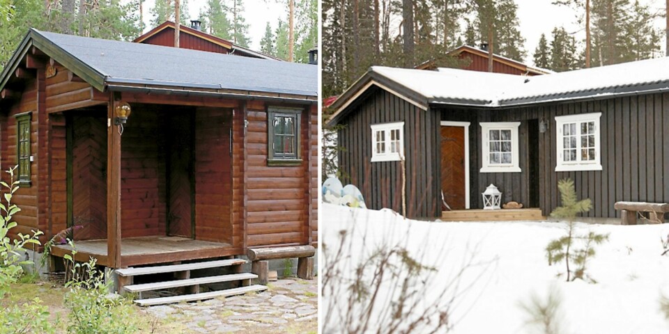 Se hytta før og etter tilbygget