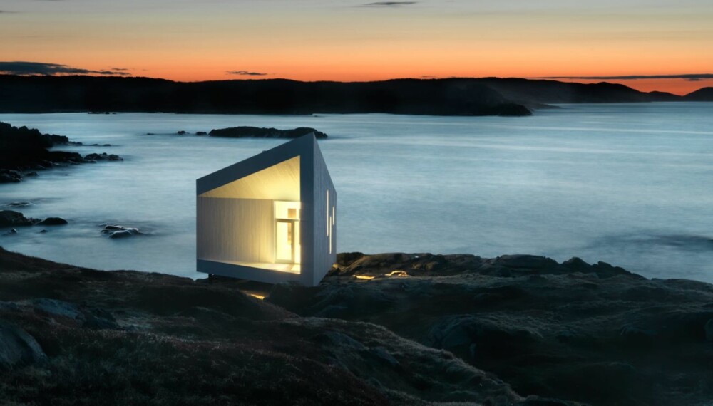 BESKYTTET OG EKSPONERT: Dette er en av seks såaklte studioer som den bergensbaserte kanadiske arkitekten Todd saunders har skapt på kysten av Newfoundland.