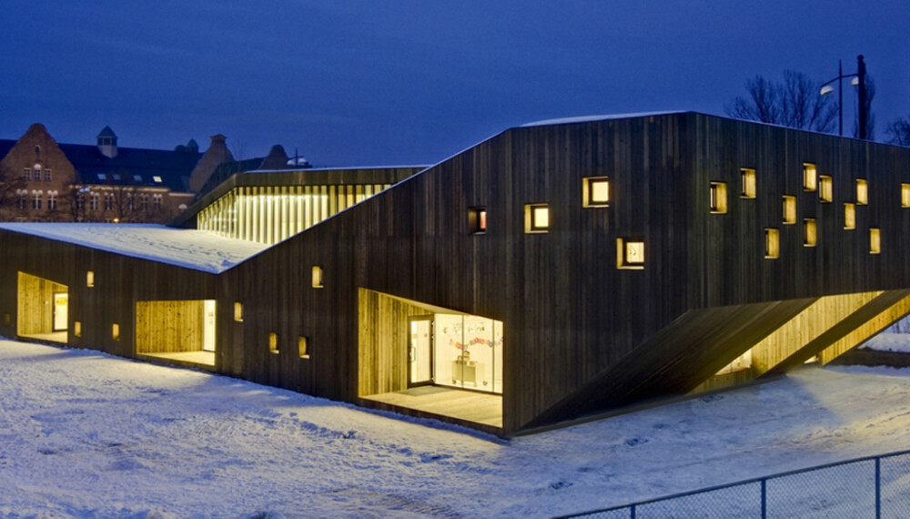 UNIK: Denne trebygningen i Oslo er nok en av landets flotteste barnehager.
