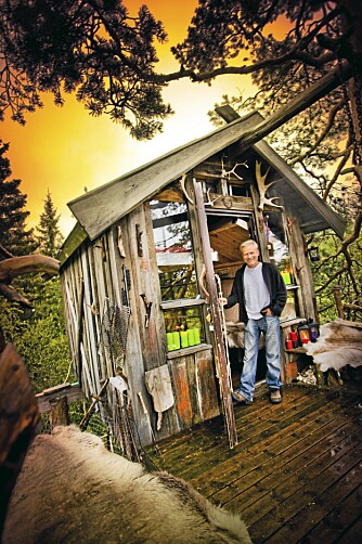 BYGGET GUTTEDRØMMEN: Frode Schei leier ut hytter i trærne i Ringsaker. Her bor du sammen med ekorn og fugl, med utsikt til elg og orrleik.