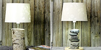 FRA NATUREN: Disse to lampene kan du lage selv med materialer fra naturen.