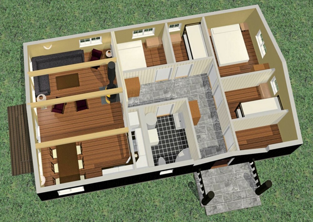 DETTE TEGNET HAN SELV: Ved hjelp av det digitale tegneprogrammet Autodesk Revit designet Roger Samdal sin egen hytte. DETTE TEGNET HAN SELV: Ved hjelp av det digitale tegneprogrammet Autodesk Revit designet Roger Samdal sin egen hytte.