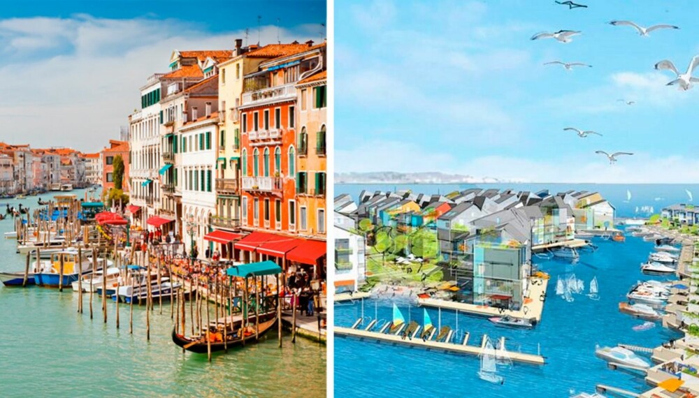 KANALER: Arkitekturen i Sjøparken prosjektet har mange likhetstrekk med den italienske byen Venezia.
