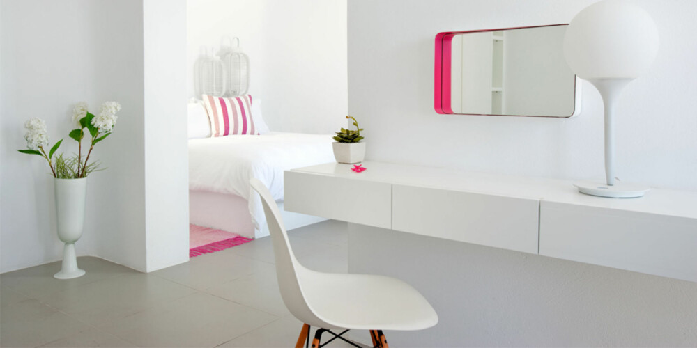 STILRENT: På Grace Hotel Santorini vil designelskere finne sin feriefavoritt.