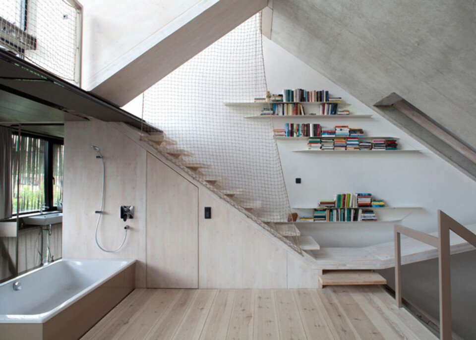 ULIKE SONER: Arkitektene delte huset inn i soner over rom, og slik er disse fordelt over alle husets etasjer.