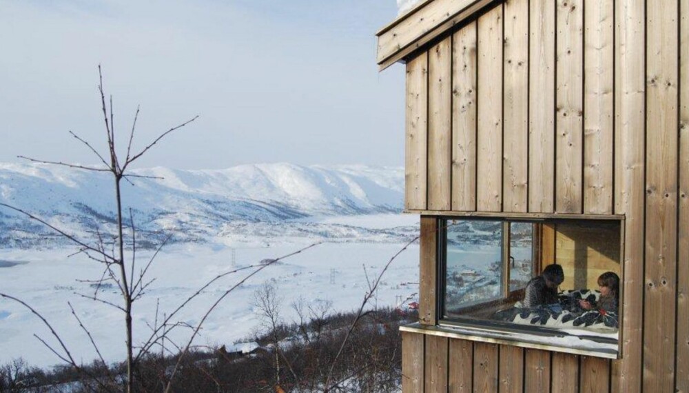 UTSIKT MOT HARDANGERVIDDA : Fra de store vinduene kan familien nyte utsikten over Haugastøl og vidda.