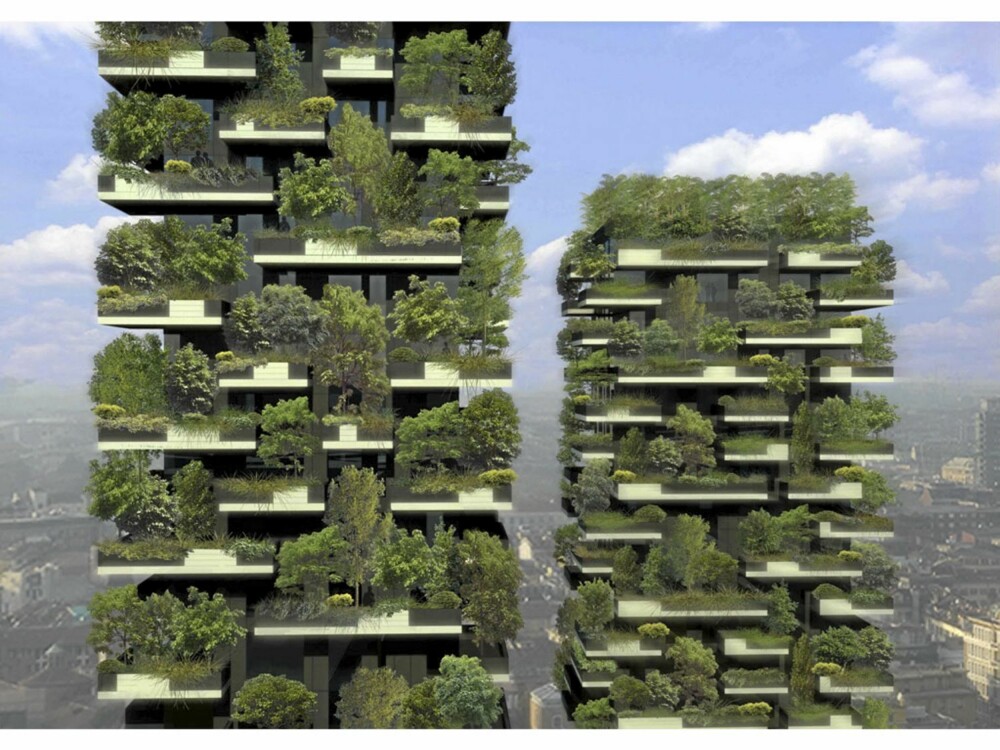 GRØNTHUS: Slik ser arkitektene for seg at tårnene i Milano kommer til å se ut når de er ferdigstilte. GRØNTHUS: Slik ser arkitektene for seg at tårnene i Milano kommer til å se ut når de er ferdigstilte.