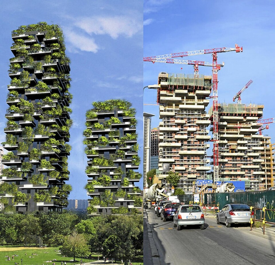 MILANO: I mote-byen bygges to helt unike skyskrapere.