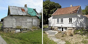 RESTAURERT FRA TOPP TIL TÅ. Slik så huset ut før det ble flyttet på rot. Eierne restaurerte det i samarbeid med sivilarkitekt MNAL Ole Serinius Trodahl.