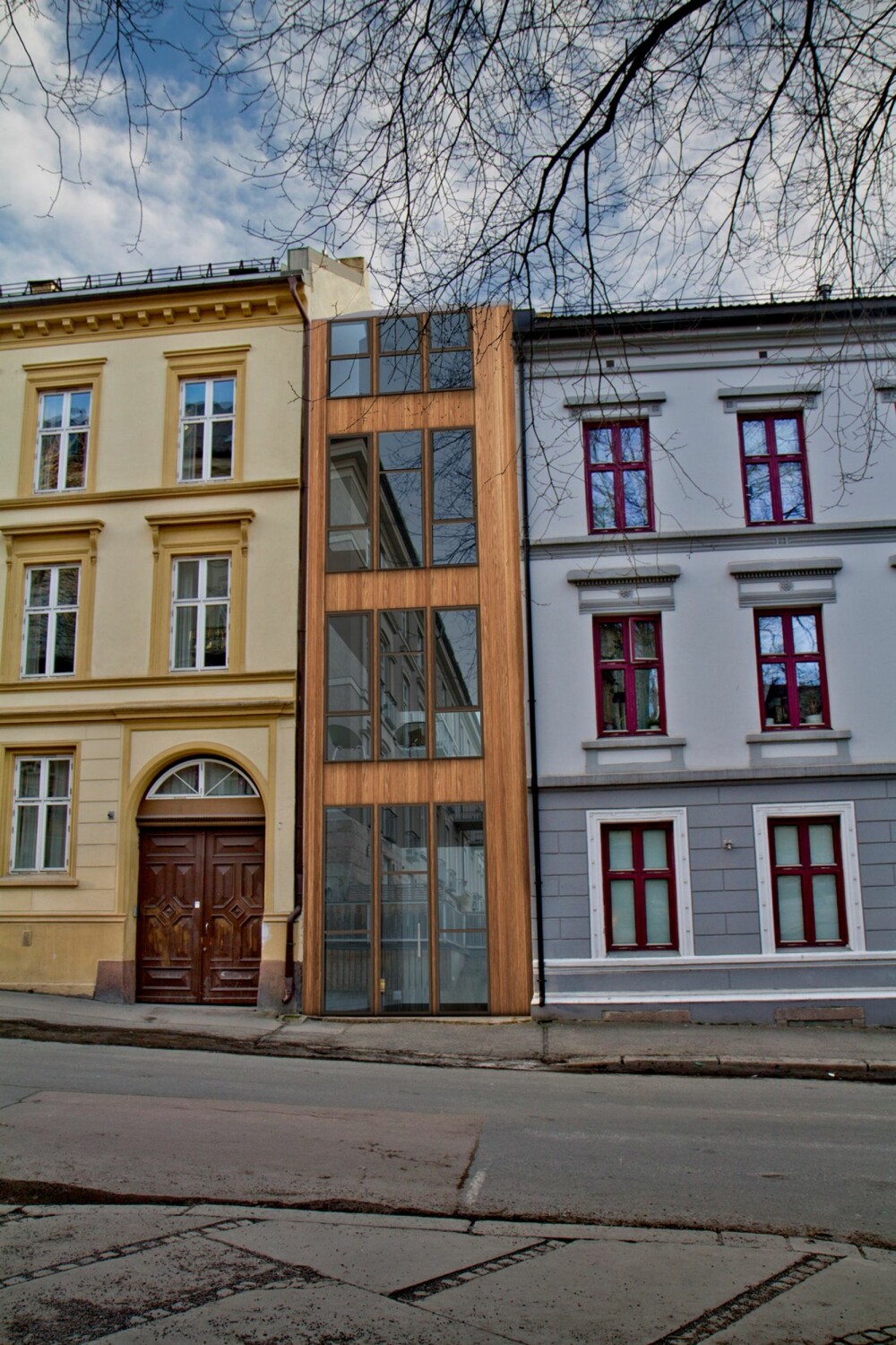 ENEBOLIG: Idé for å fylle tomrommet i Langes gate 13 i Oslo.