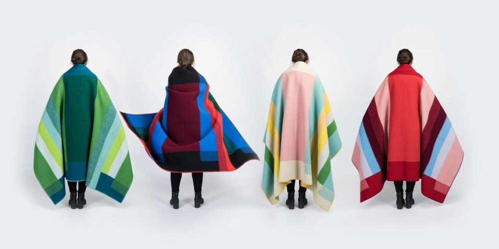 MIKKEL: Kristine Five Melvær har designet teppet Mikkel, som kommer i fire fargekombinasjoner. Røros Tweed har laget prototypene.
