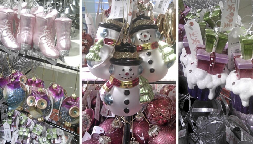ROSA OG GLITRENDE JULEPYNT: Ikke akkurat hva mormor hadde på juletreet.