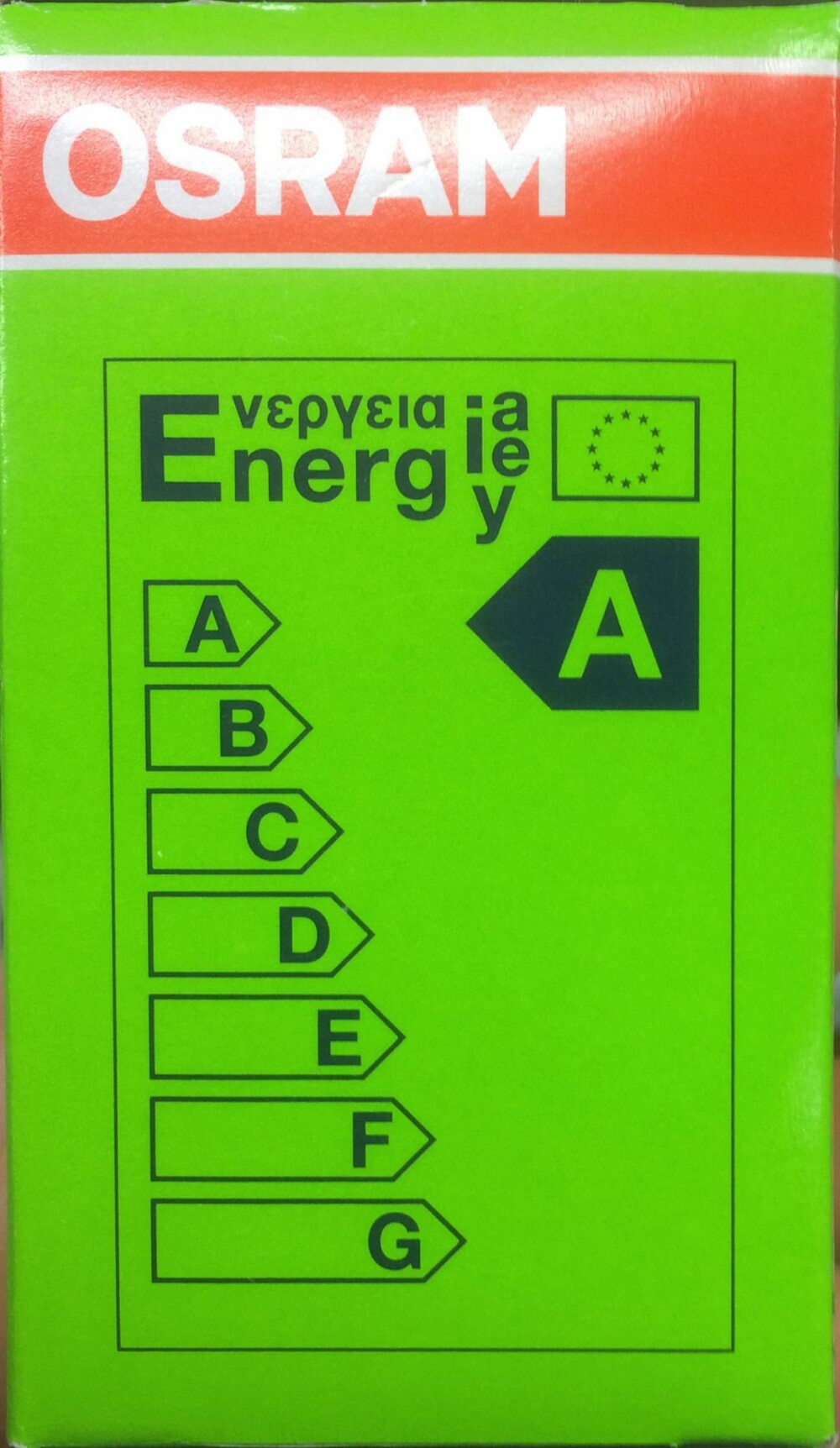 ENERGIMERKING: En A forteller at pæren er meget energieffektiv. (FOTO: Alexander Berg jr.) 