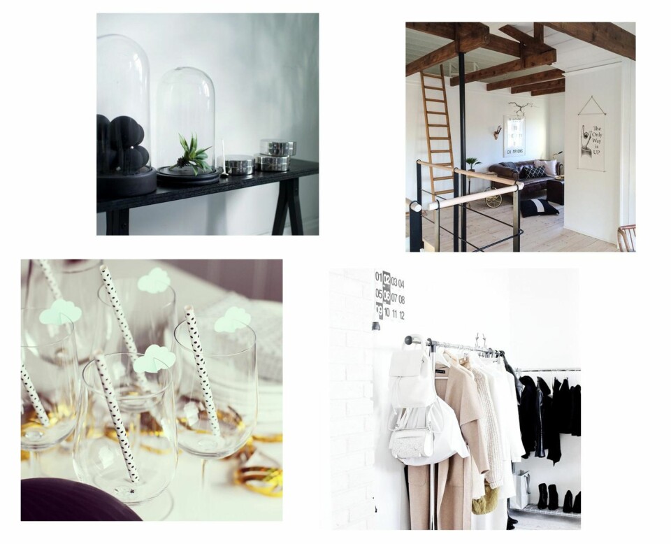 INTERIØR-INSPO: Øverst fra venstre: @designlykke, @centren, @ fjellby og @frichic.