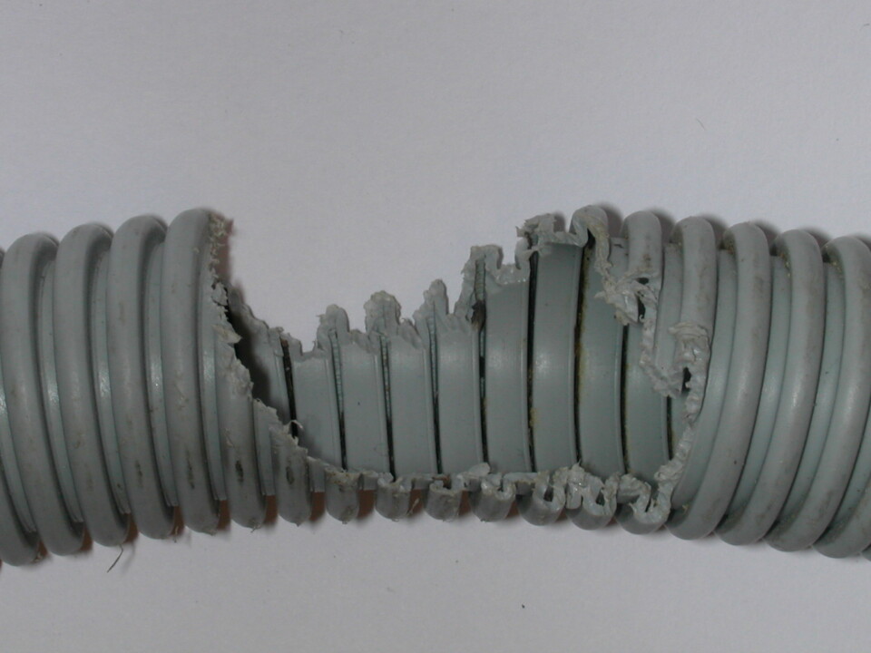 GNAGER: Slik kan en ihjelgnagd ledning se ut når mus og rotter har vært på ferde i hjemmet ditt.