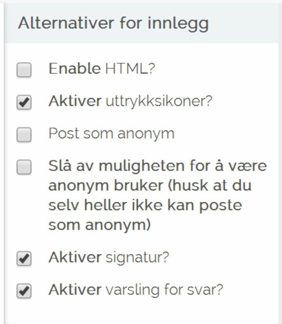 BESTEM SELV: Er du Forum+-medlem kan du selv bestemme om det skal være mulig å være anonym i dine tråder.