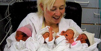 FIRLINGMOR: Fire velskapte tvillingjenter kom til verden denne uken. Silje Omgård fra Stavanger er stolt mamma.