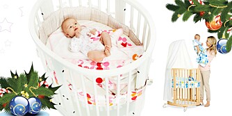 24. DESEMBER: Stokke Sleepi Mini, den perfekte sengen for et nyfødt barn. Sengen har hjul, og du kan vugge barnet i søvn. Sengen kan bygges om og brukes fram til barnet er 10 år. Leveres med himmel og sengebeskytter. Verdi kr 5200.