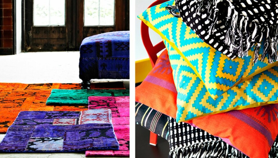 STERK FARGEBRUK: Den etniske trenden preges av sterke farger og mønster.