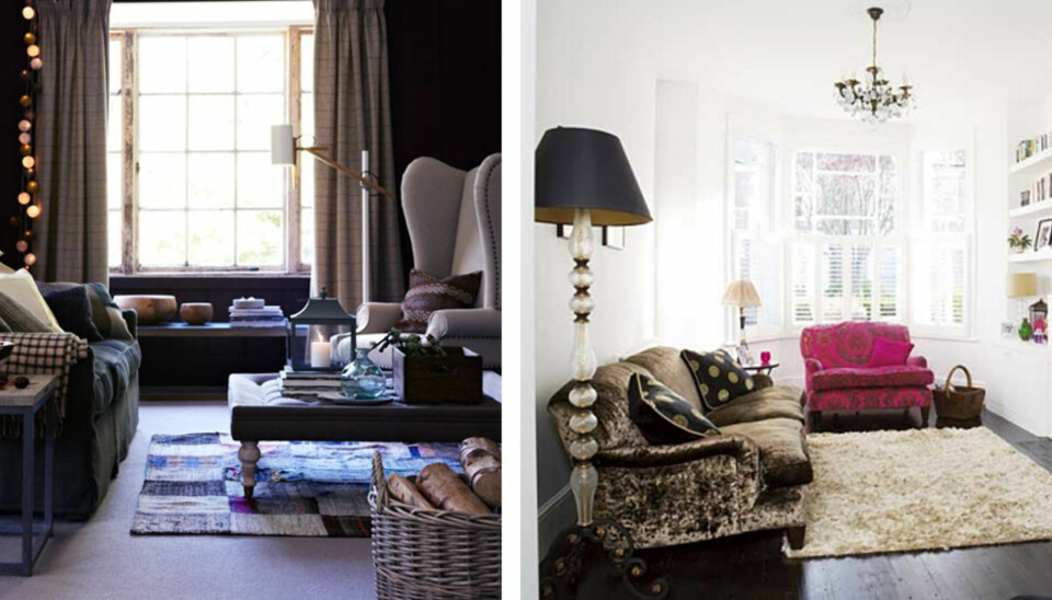VÆR VÅGAL HJEMME: Små rom trenger ikke være hvite, og møblene trenger ikke komme fra samme butikk engang.