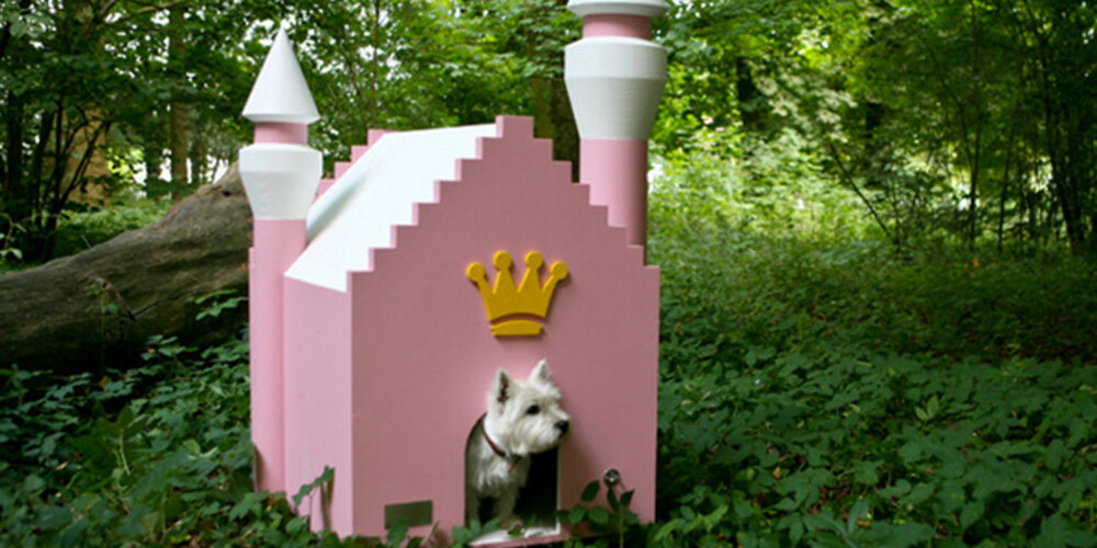 ET SLOTT VERDIG: Dette hundehuset er perfekt for din lille prinsesse, forklarer produsenten bak Hundehaus Fairytale Dog House. Dette slottet er utstyrt med både tårn og kronepynt, og selv om hunden din aldri egentlig kommer til å sette pris på sitt yndige hjem, så vil i alle fall mennesker som ser boligen stoppe og stirre.